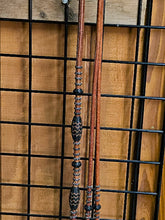 Load image into Gallery viewer, 110" Romal Reins 30 plait California Style Rust Color with Natural/Black Accents.