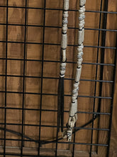 Load image into Gallery viewer, Santa Ynez Romal Reins 36 plait triple strands Natural/ Black Accents 110”