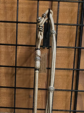 Load image into Gallery viewer, Santa Ynez Romal Reins 36 plait triple strands Natural/ Black Accents 110”