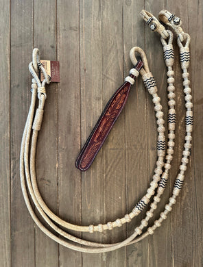 Romal Reins 24 plait GM Natural w/ Black Accents #CV24 close out SALE!