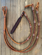 Load image into Gallery viewer, Special Edition Romal Reins 24 plait 110” Rust Brown Color