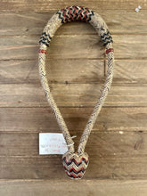 Load image into Gallery viewer, Bosal Beautiful 12 plait beveled cowhide rawhide  1/2&quot; red/black accents #BB12 -S