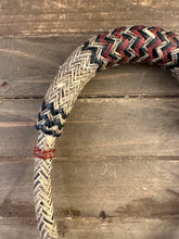 Load image into Gallery viewer, Bosal Beautiful 12 plait beveled cowhide rawhide  1/2&quot; red/black accents #BB12 -S