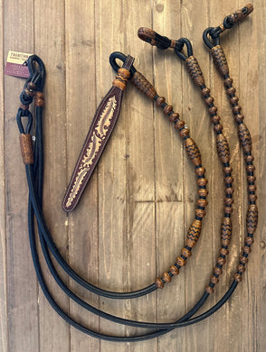 Romal Reins 30 plait GM Pattern Special Edition Black/Carmel #M30bc