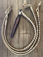 Load image into Gallery viewer, Romal Reins 18 Plait 60 Button Pattern Natural Color