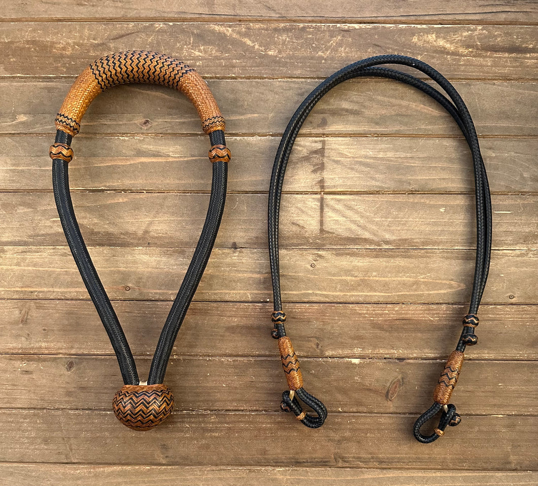 Bosal 5/8” 56 Plait with Bosal Hanger Carmel Black Special Edition Set M-56Cb