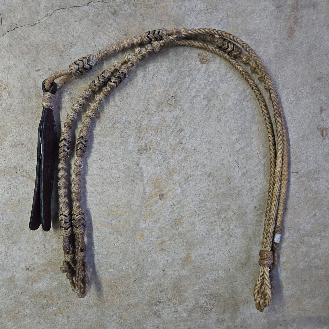 8 plait GM Cowhide Natural with Black Accents