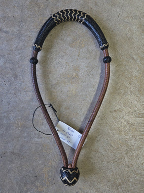 Bosal 16 Plait Rawhide Caramel and Black with Natural accents
