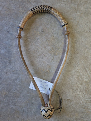 Bosal 16 Plait Rawhide Natural Color with Black Accents