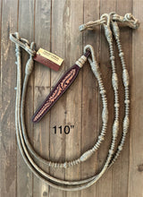 Load image into Gallery viewer, Romal Reins 16 plait California Style Natural Rawhide Color XXXX