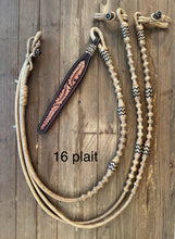 Load image into Gallery viewer, Romal Reins 16 Plait GM Pattern Natural w/ Black Accents
