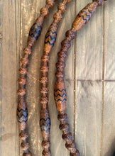 Load image into Gallery viewer, Romal Reins 18 Plait GM Pattern Rich Carmel Color with Black Accents MC18c