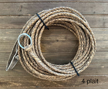 Load image into Gallery viewer, Traditional Rawhide Reata braided in 4 and 6 plait 60 to 65 feet long SALE!
