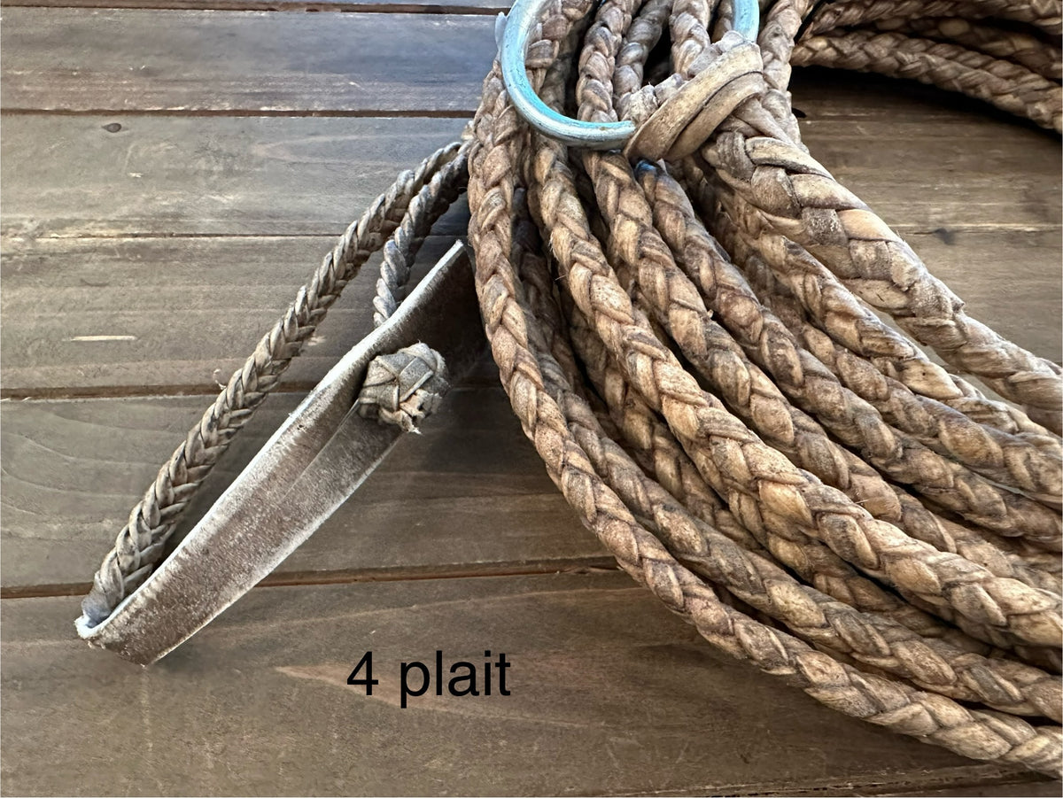 Traditional Rawhide Reata braided in 4 and 6 plait 60 to 65 feet long ...