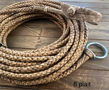 Load image into Gallery viewer, Traditional Rawhide Reata braided in 4 and 6 plait 60 to 65 feet long