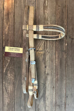 Load image into Gallery viewer, Deluxe Triple Browband Rawhide Headstall w/ Throat Latch Buckle Adjustment C42b