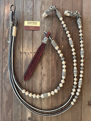 Romal Reins 24 plait 57” (extra long) GM Pattern Unique Color Weave