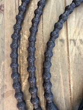 Load image into Gallery viewer, Romal Reins 16 plait Kangaroo Dark Chocolate Brown 110” 60 Button Pattern Bk16