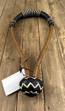 Load image into Gallery viewer, Bosalito 16 Plait Carmel Cheeks Black Noseband Natural Accents M-16cb.