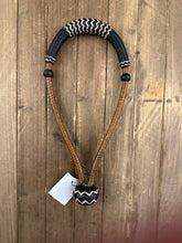 Load image into Gallery viewer, Bosalito 16 Plait Carmel Cheeks Black Noseband Natural Accents M-16cb.
