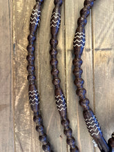 Load image into Gallery viewer, Romal Reins 30 Plait GM Dark Brown with Natural Accents MC30db