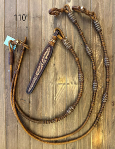 Romal Reins 30 Plait California Style Carmel Brown Colors MCA30c