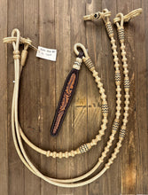 Load image into Gallery viewer, Romal Reins 30 Plait GM Natural Color With Black Accents MC30