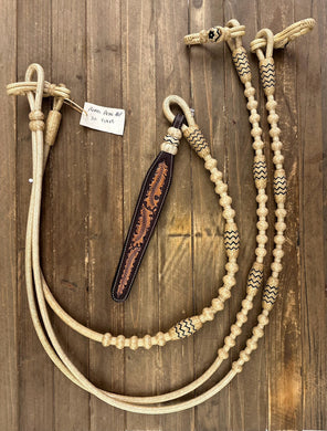 Romal Reins 30 Plait GM Natural Color With Black Accents MC30