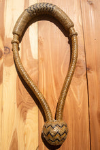 Load image into Gallery viewer, Bosal 16 Plait  5/8" Cowhide  Natural Color with Black Accents