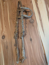 Load image into Gallery viewer, Double Ear Headstall 12 Plait Cow Rawhide