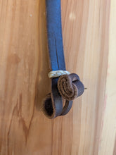 Load image into Gallery viewer, Bosal Hanger Dark Brown Latigo Leather Bleed Knot Connector w/ Rawhide Keeper