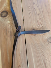 Load image into Gallery viewer, Bosal Hanger Dark Brown Latigo Leather Bleed Knot Connector w/ Rawhide Keeper