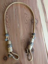 Load image into Gallery viewer, 28 Plait Bosal Hanger Rawhide Bosal Hanger Natural with black accents