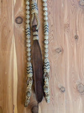 Load image into Gallery viewer, Romal Reins 12 Plait Cow Hide GM Pattern Natural with Black Accents