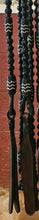 Load image into Gallery viewer, Romal Reins 8 plait George Moore Pattern Black with natural accents 84"