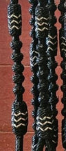Load image into Gallery viewer, Romal Reins 8 plait George Moore Pattern Black with natural accents 84"