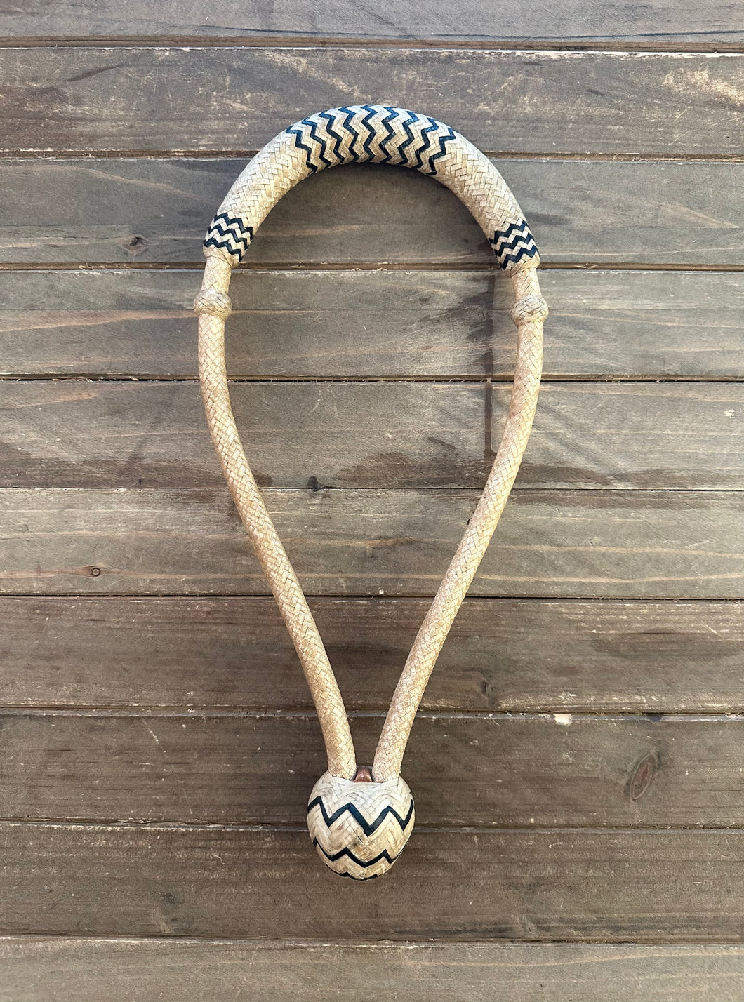 Bosal 1/2” 20 Plait Rawhide Natural Color with Black Accents