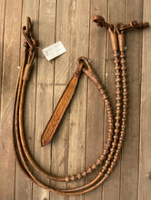 Load image into Gallery viewer, Romal Reins 16 plait 60 Button Pattern - Carmel Pecan Color XXXX