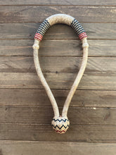 Load image into Gallery viewer, Bosal 5/8” 28 Plait Natural Color Rawhide With Red/Black Accents special