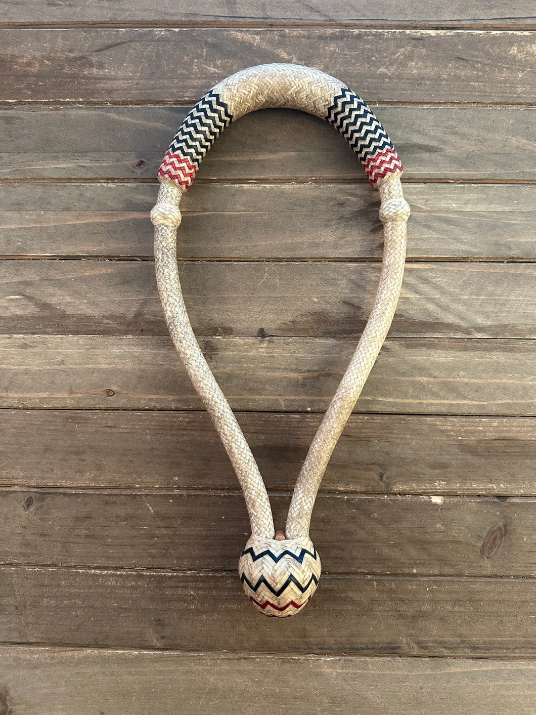 Bosal 5/8” 28 Plait Natural Color Rawhide With Red/Black Accents special