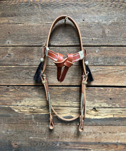Load image into Gallery viewer, Quality Leather Rawhide Futurity Browband Headstall with Tassels CB-T3