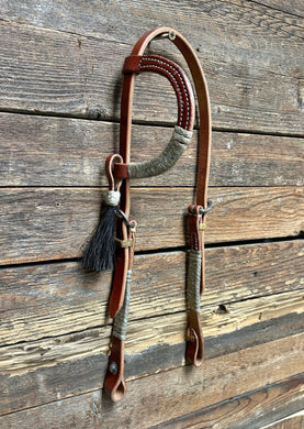 Quality Leather Rawhide Single Ear Headstall w/ Tassel CS-T2 *