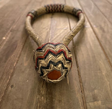 Load image into Gallery viewer, Bosal Beautiful 12 plait beveled cowhide rawhide  1/2&quot; red/black accents #BB12 -S