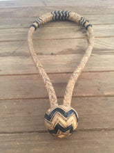 Load image into Gallery viewer, Bosal 3/8&quot; 12 Plait Beveled Cowhide Natural w/ Black Accents #BB12