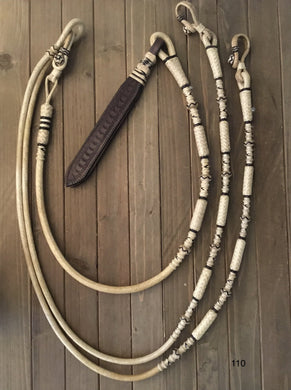 Romal Reins 16 Plait California Style Natural w/ Black Accents XXXX