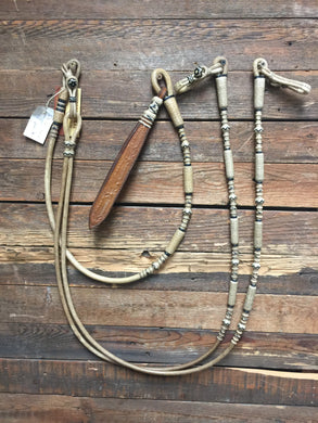 Romal Reins 18 Plait California Style Natural w/Black Accents