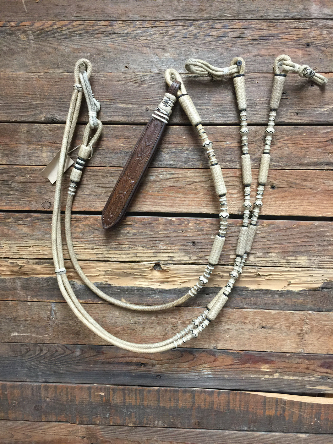 Romal Reins 16 Plait California Style Natural w/ black accents XXXX