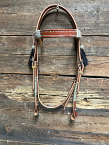 Quality Leather Rawhide Browband Headstall Tassels CB-T2