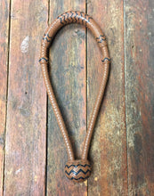Load image into Gallery viewer, Bosal 16 plait Kangaroo Brown with Black Accents