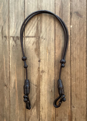 Dark Brown 28 Plait Bosal Hanger Rawhide Friction Slide Adjustment